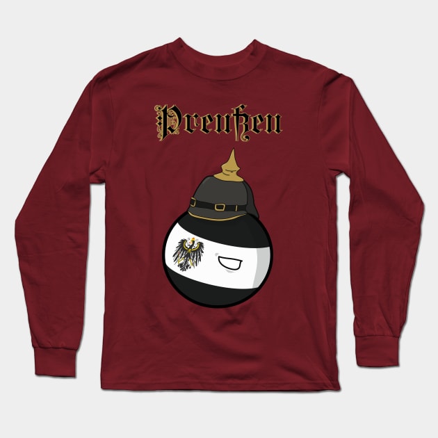 Polandball Prussia Long Sleeve T-Shirt by DigitalCleo